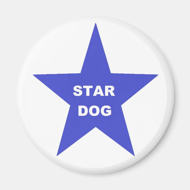Magnet Star Dog on Blue Star (Front)