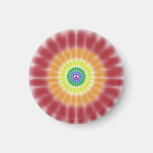 Magnet, Tie Dye Peace Sign Rainbow Explosion Magnet