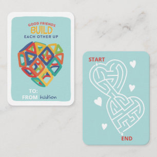 Magnet tile toys heart classroom Valentine Card