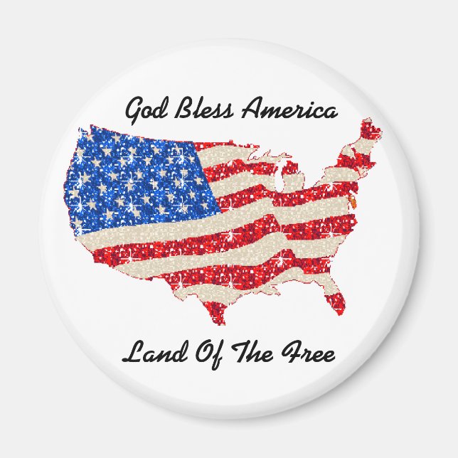 Magnet USA Flag God Bless America (Front)