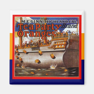 MAGNET ~ VINTAGE Fruit Crate Advertising Tea Party