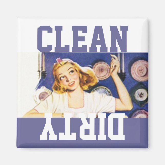 Magnet Vintage Retro Happy Homemaker Dish washer (Front)