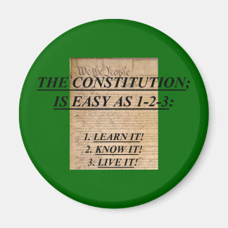 Magnet w/ The Constitution Is Easy As 1-2-3: