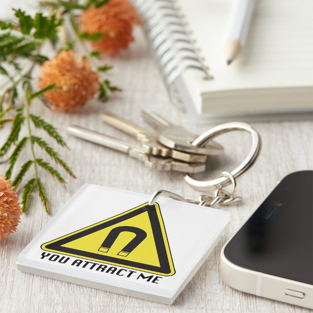Magnet Warning Sign You Attract Me Key Ring (Creator Uploaded)