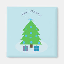 Magnet with a Christmas tree and gifts