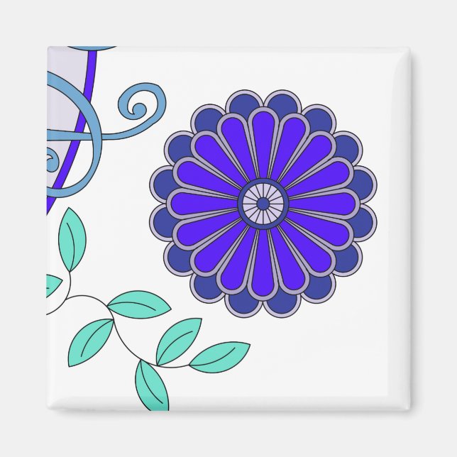 Magnet with an art of flower (Front)