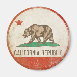 Magnet with Distressed California Republic Flag