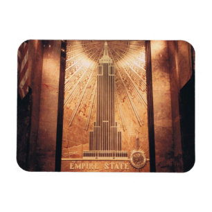 Magnet with Empire State Building Plaque Photo