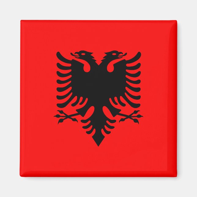 Magnet with Flag of Albania (Flamuri i Shqipërisë) (Front)
