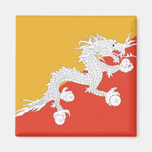 Magnet with Flag of Bhutan