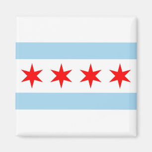 Magnet with Flag of Chicago, Illinois State - USA