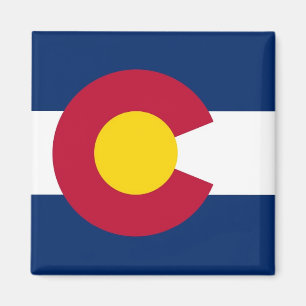 Magnet with Flag of  Colorado State - USA
