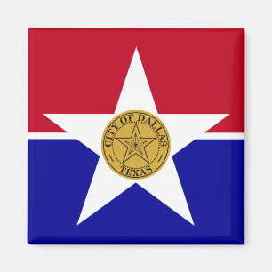 Magnet with Flag of Dallas, Texas, USA