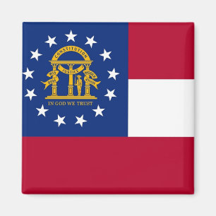 Magnet with Flag of Georgia State - USA