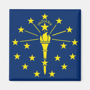 Magnet with Flag of Indiana State - USA