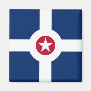 Magnet with Flag of Indianapolis City, USA
