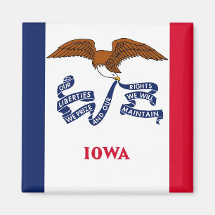 Magnet with Flag of Iowa State - USA