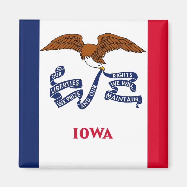 Magnet with Flag of  Iowa State - USA (Front)