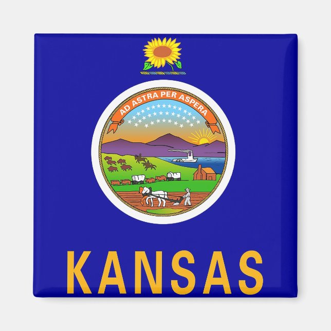 Magnet with Flag of Kansas State - USA (Front)