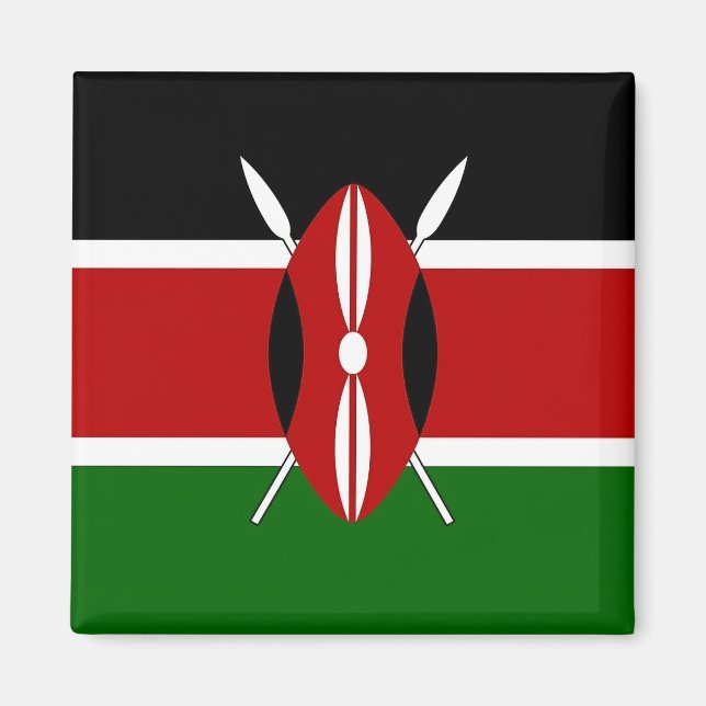 Magnet with Flag of Kenya (Front)
