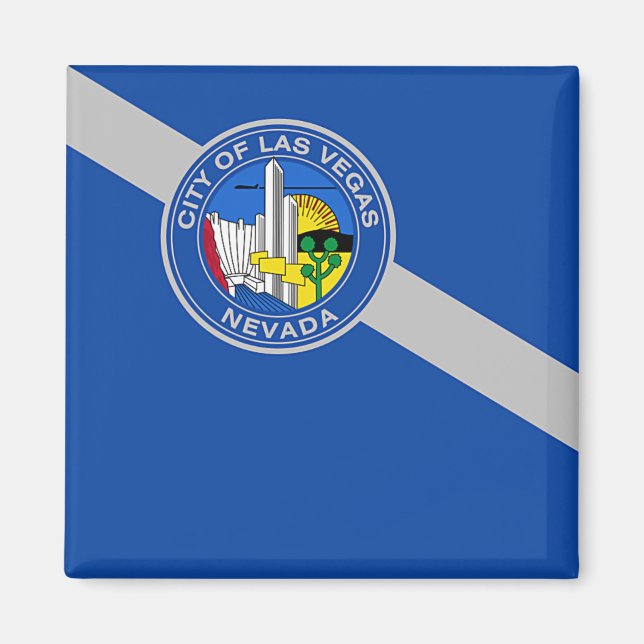 Magnet with Flag of Las Vegas City, USA (Front)
