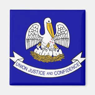 Magnet with Flag of Louisiana State - USA