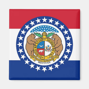 Magnet with Flag of Missouri State - USA