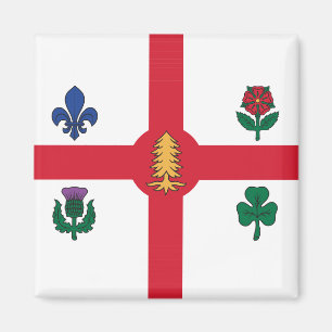 Magnet with Flag of Montreal, Canada