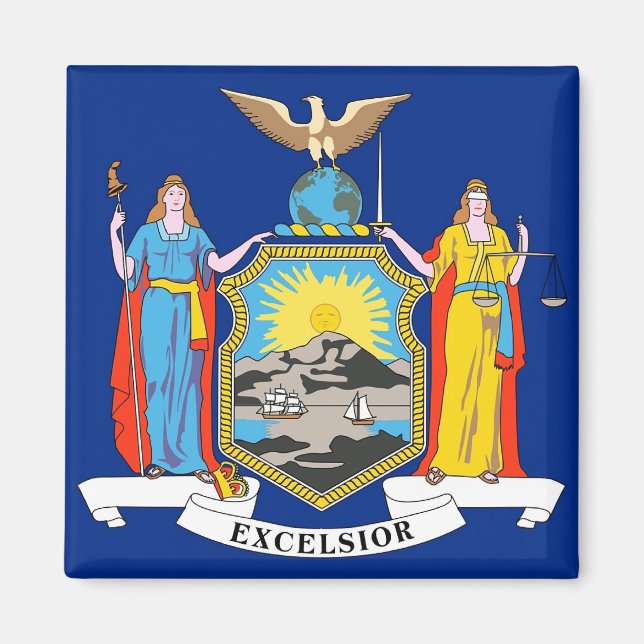 Magnet with Flag of New York State - USA (Front)