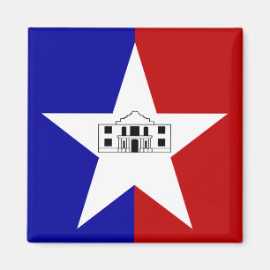 Magnet with Flag of San Antonio, Texas, USA