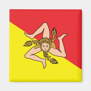 Magnet with Flag of Sicily, Italy