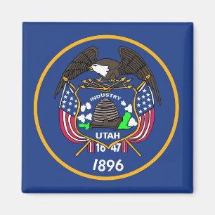 Magnet with Flag of Utah State - USA