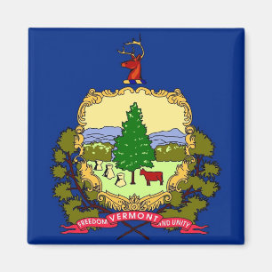 Magnet with Flag of Vermont State - USA