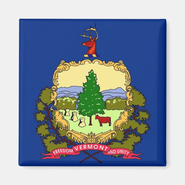 Magnet with Flag of Vermont State - USA (Front)