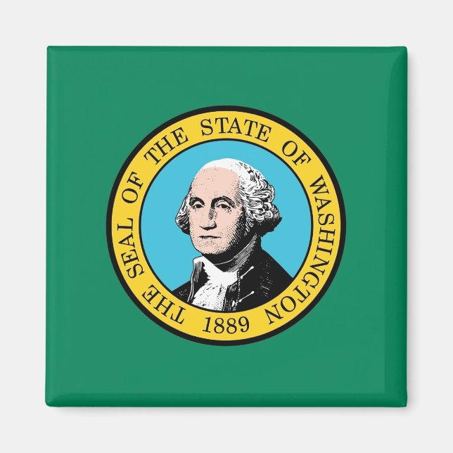 Magnet with Flag of  Washington State - USA (Front)