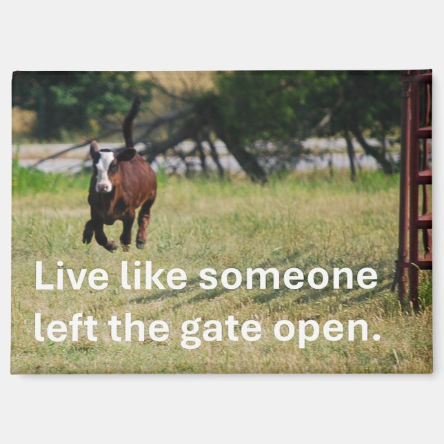 Magnet with Galloping Calf and encouraging quote (Front)
