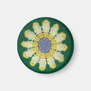 Magnet - Yellow Crocheted Daisy
