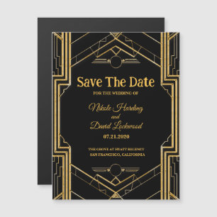 MAGNETIC Art Deco Gatsby SaveThe Date Card