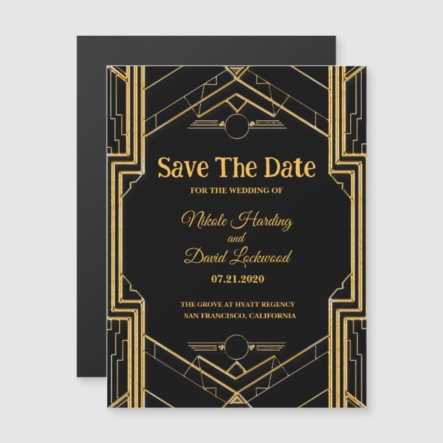MAGNETIC Art Deco Gatsby Wedding (Front/Back)