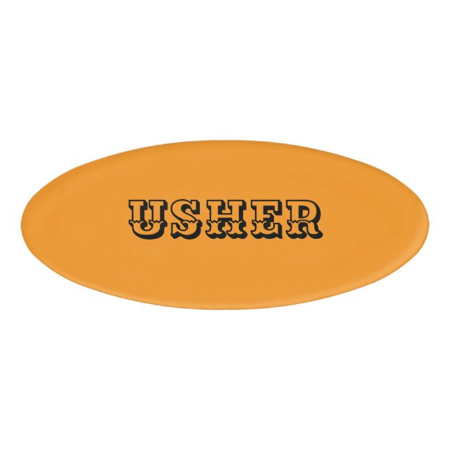 Magnetic Badge - USHER (Front)