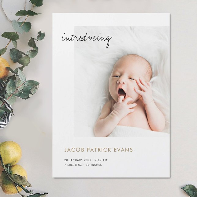 Magnetic Birth Announcement Card with Custom Photo (Creator Uploaded)