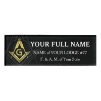 Magnetic Black & Gold Masonic Name Badges