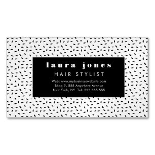 Magnetic Black White Pattern Modern Business Card