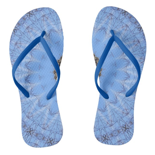 Magnetic blue mandala flip flops (Footbed)