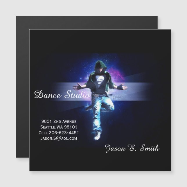 Magnetic Business Card-Dance Studio Sample (Front/Back)