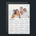 Magnetic Calendar 2024 in Spanish with Photo<br><div class="desc">This simple minimalist style magnetic 2024 calendar in Spanish for USA (Sunday is the first day of the week) is easy to personalise with your family name and custom photo to create a unique present for your loved ones. The white and black design with a colourful photo looks nice and...</div>