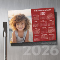 Magnetic Calendar - Photo Full Year View Modern