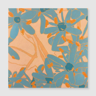 Magnetic Card Contemporary Leaf Design in Peach