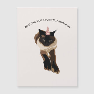 Magnetic card purrfect birthday 