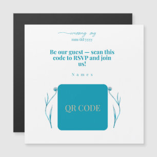 Magnetic Card  QR Code Wedding Magnet Invite
